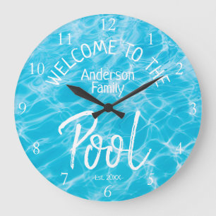 Personalisiertes Aqua-Wasser Willkommen im Familie Große Wanduhr