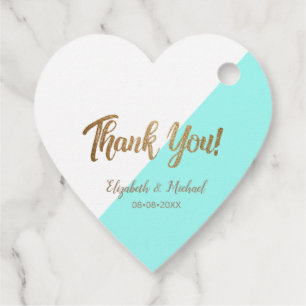 Personalisiertes Aquamarines Gold Dankeschön Drehb Geschenkanhänger