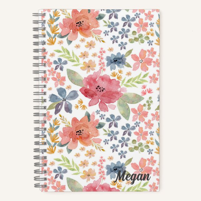Personalisiertes Aquarell-Notebook Notizbuch (Vorderseite)