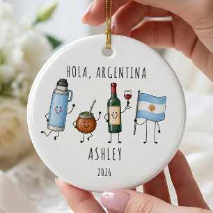 Personalisiertes Argentinien-Reise-Ornament Keramik Ornament