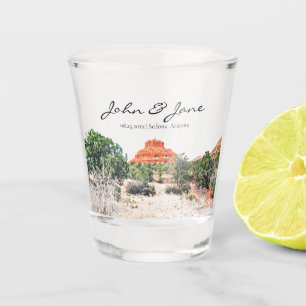 Personalisiertes Arizona Gestreiftes Gebirge Schie Schnapsglas