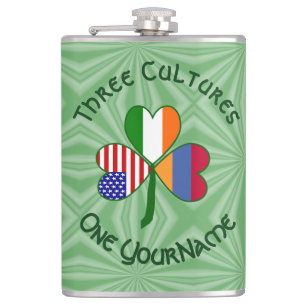 Personalisiertes Armenien Shamrock-Erbe Groß Flachmann