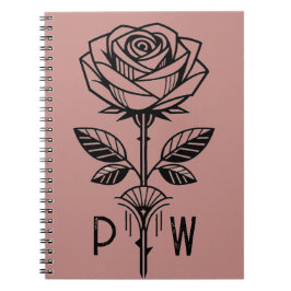 Personalisiertes Art Deco Rose Notizbuch Notizblock