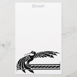 Personalisiertes Art Deco Vogel Briefpapier