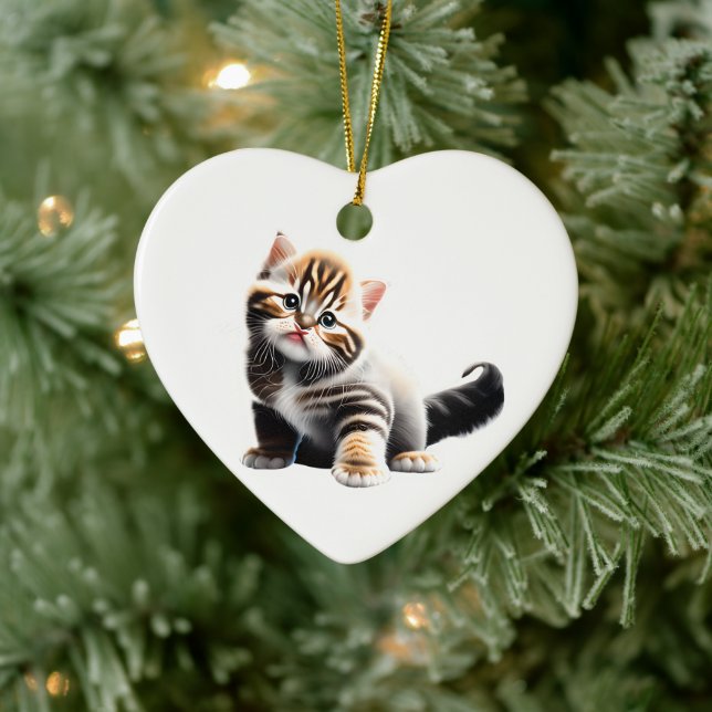 Personalisiertes asiatisches Semi-Longhair Kitten Keramik Ornament (Baum)
