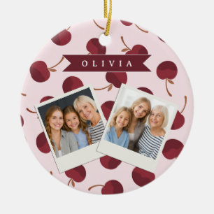 Personalisiertes Ästhetisches Kirschmuster Namensg Keramik Ornament