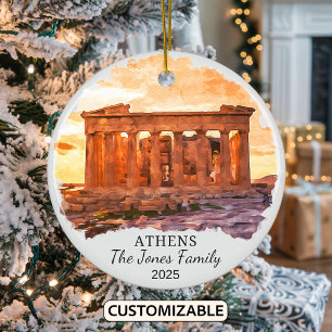 Personalisiertes Athen-Andenken, Geschenk aus Grie Keramik Ornament