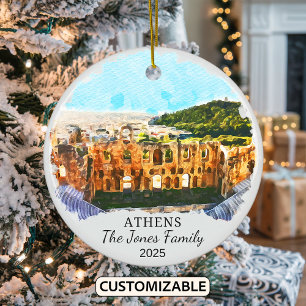 Personalisiertes Athen-Andenken, Geschenk aus Grie Keramik Ornament