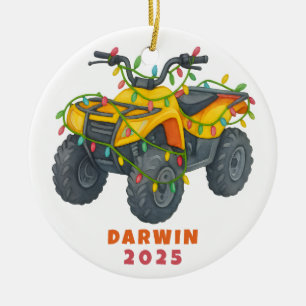Personalisiertes ATV-Weihnachten Vierradler-Fest Keramik Ornament
