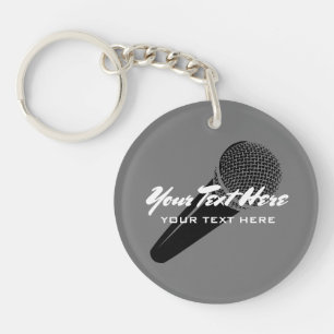 Personalisiertes Audio-Mikrofon-Symbol-Schlüsselan Schlüsselanhänger