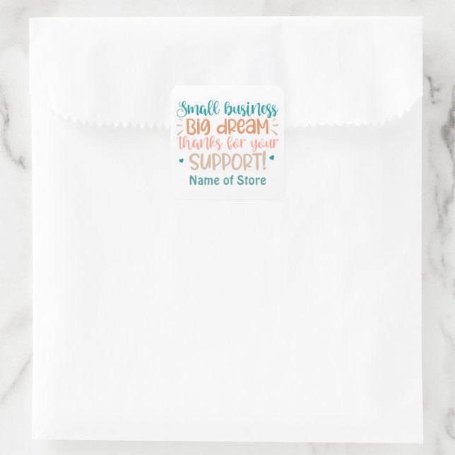 Personalisiertes Aufkleber für kleine Unternehmen (Tasche)