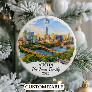 Personalisiertes Austin-Ornament, individuelles Te Keramik Ornament
