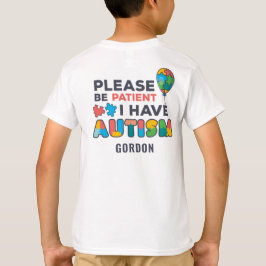 Personalisiertes Autismus Bewusstsein Bitte geduld T-Shirt