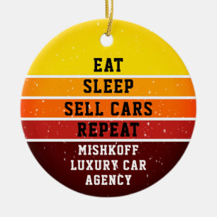 Personalisiertes Auto Auto Verkauf Sleep Wiederhol Keramik Ornament