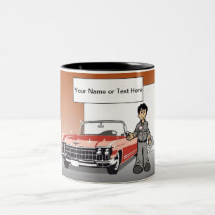 Personalisiertes Auto Körperreparatur - männlicher Zweifarbige Tasse