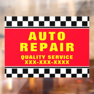 Personalisiertes Auto-Reparaturshop-Überprüfte-Fla Fensteraufkleber
