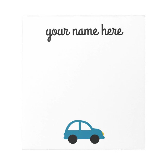 Personalisiertes Autostationery Notepad für Kinder Notizblock (Vorderseite)