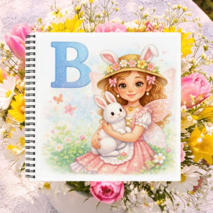 Personalisiertes B Bunny Namensgeschenk für Mädche Notizbuch
