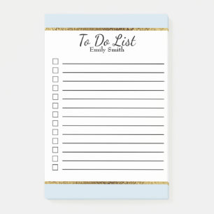 Personalisiertes Baby Blue White Gold auf der List Post-it Klebezettel