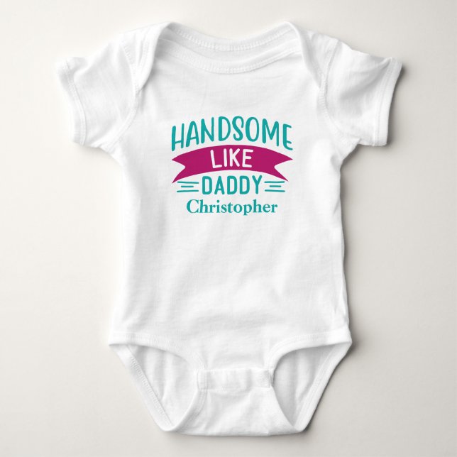 Personalisiertes Baby-Boy-Geschenk wie Daddy Baby Strampler (Vorderseite)
