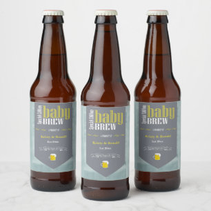 Personalisiertes Baby Brew Beer Label Sonnendusche Bierflaschenetikett