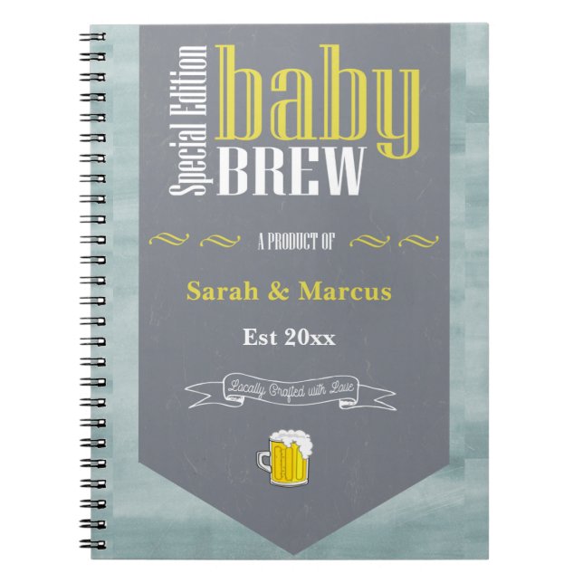 Personalisiertes Baby Brew Beer Label Sonnendusche Notizblock (Vorderseite)
