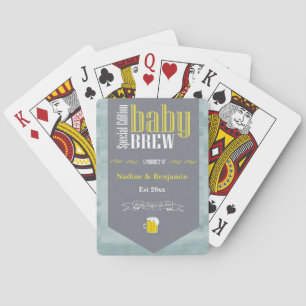 Personalisiertes Baby Brew Beer Label Sonnendusche Spielkarten