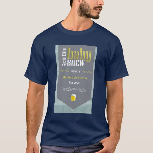 Personalisiertes Baby Brew Beer Label Sonnendusche T-Shirt (Vorderseite)