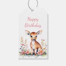 Personalisiertes Baby Deer in Blume Mädchen zum Ge Geschenkanhänger