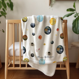 Personalisiertes Baby des Planeten-Sonnensystems Sherpadecke