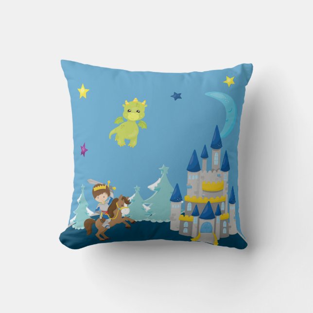 Personalisiertes Baby Dragons Mittelalterliches Ri Kissen (Vorderseite)