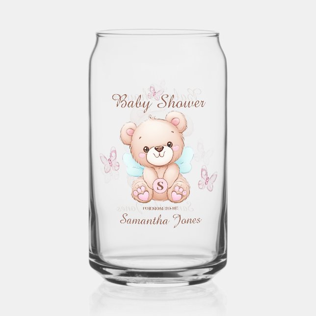 Personalisiertes Baby Dusche Thema Trinkbehälter S Dosenglas (Vorderseite)