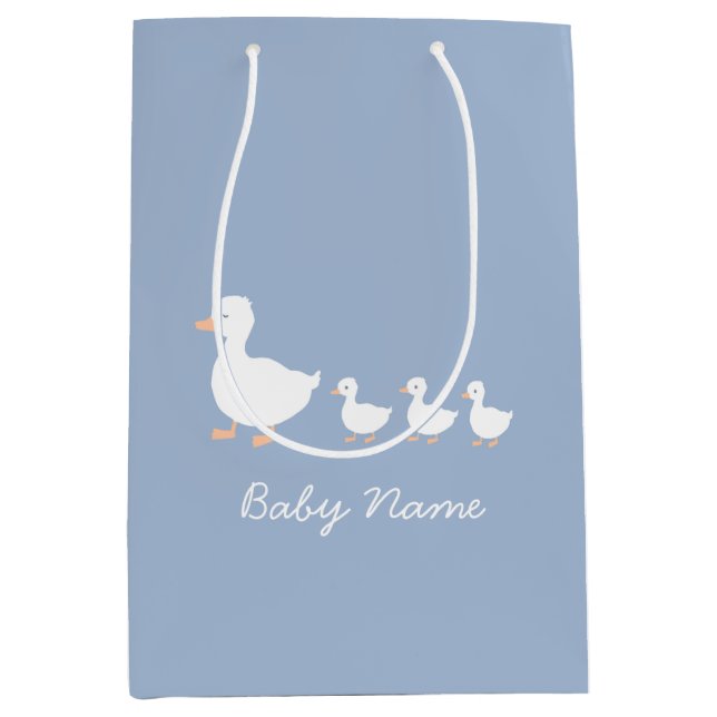 Personalisiertes Baby Duschgeschenk Beutel Blue Du Mittlere Geschenktüte (Vorderseite)
