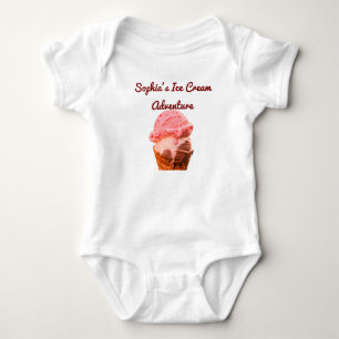 Personalisiertes Baby-Eiscreme-T-Shirt Benutzerd Baby Strampler