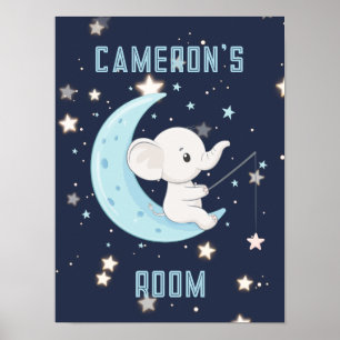 Personalisiertes Baby-Elefant-Fischen-4-Sterne-Pos Poster