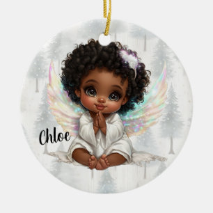 Personalisiertes Baby-Engel-Weihnachtsandenken Keramik Ornament