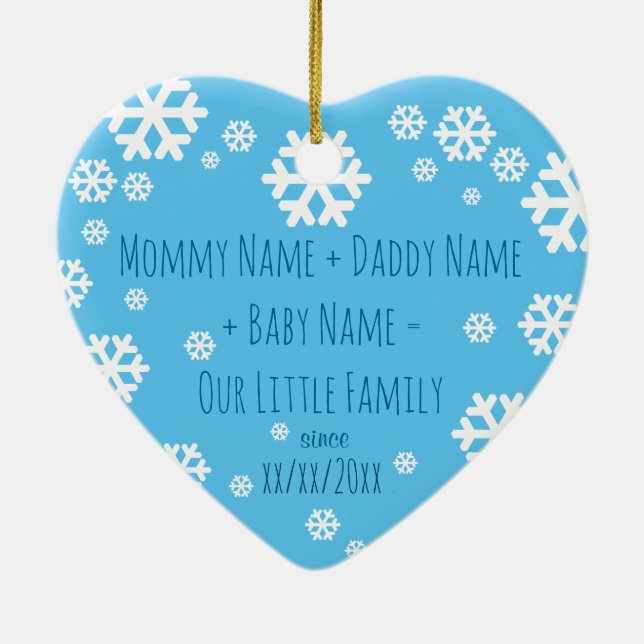 Personalisiertes Baby-erste Keramik Ornament (Hinten)