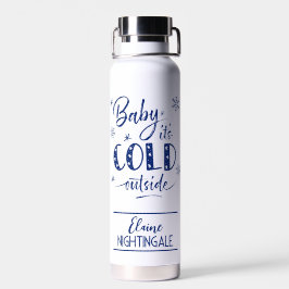 Personalisiertes Baby, es ist kalt draußen, blau Trinkflasche