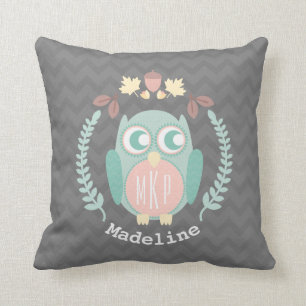 Personalisiertes Baby-Eulewreath-Kissen - Mädchen Kissen