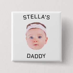 Personalisiertes Baby Face Foto Vater Geschenk Button