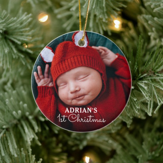 Personalisiertes Baby First Christmas Keramik Ornament (Baum)