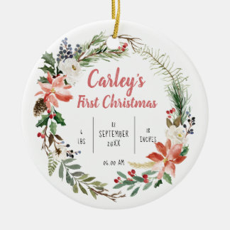 Personalisiertes Baby First Christmas Keramik Ornament