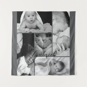 Personalisiertes Baby Foto Blanket Collage Wandteppich