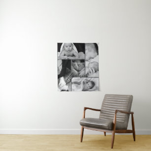 Personalisiertes Baby Foto Blanket Collage Wandteppich