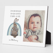 Personalisiertes Baby Foto Bunny Rainbow Birth Sta