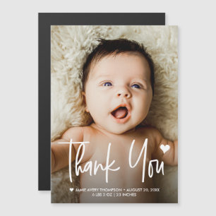 Personalisiertes Baby-Foto-Dankeschön für Neugebor Magnetkarte