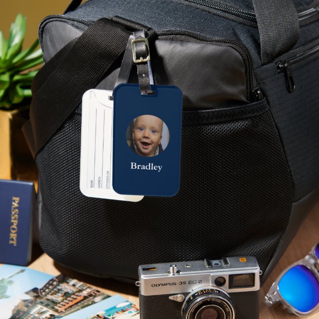 Personalisiertes Baby-Foto Gepäckanhänger (Vorderseite & Rückseite)