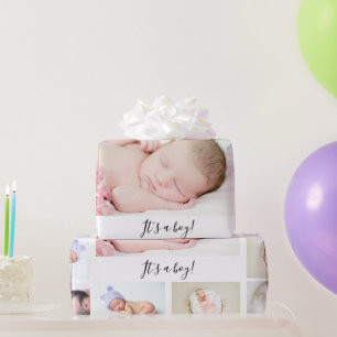 Personalisiertes Baby-Foto-Geschenk zum Feiern Geschenkpapier
