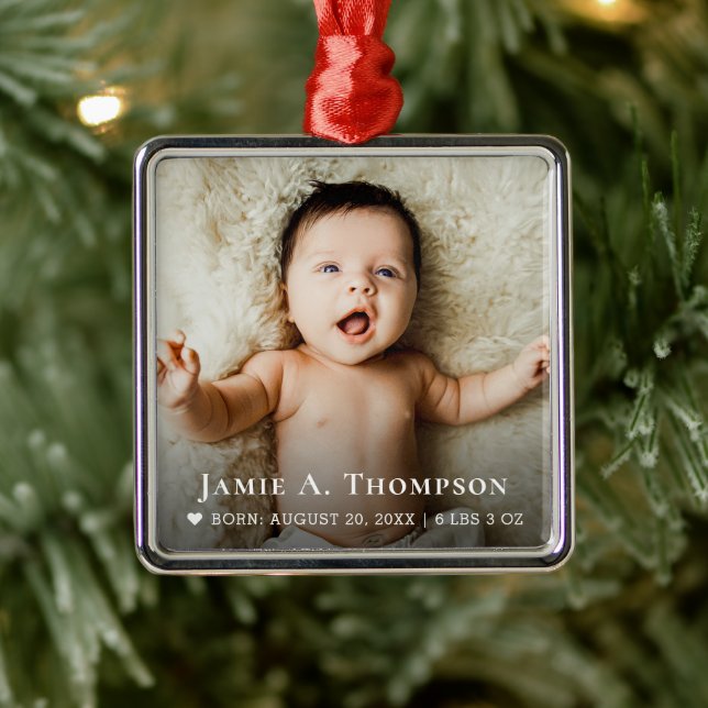 Personalisiertes Baby Foto Keepake Ornament | Cust (Baum)