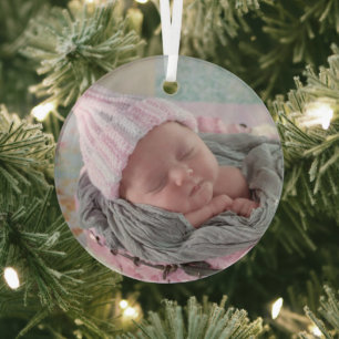 Personalisiertes Baby-Foto Ornament Aus Glas